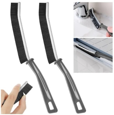 Picture of 1 piece -Multipurpose Bathroom Tile Floor Gap Cleaning Brush Window Groove Cleaning Brush Convenient Household Corner Cleaning Tools(Black)