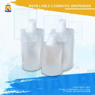 Picture of 3 piece Refillable cosmetic dispenser, easy to use at travel and outside home(White)