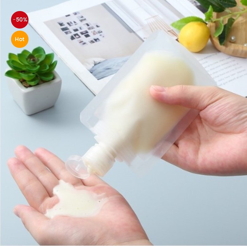 Picture of 3 piece Refillable cosmetic dispenser, easy to use at travel and outside home(White)