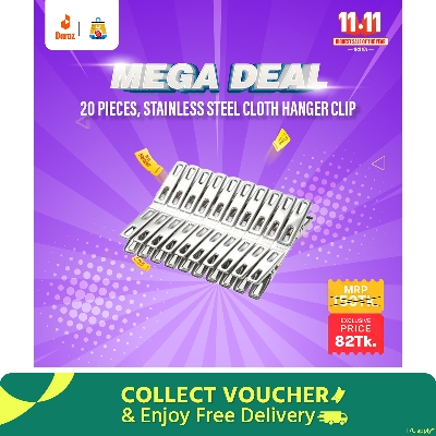 Picture of 20 Pieces, Stainless Steel Cloth hanger Clip(White)