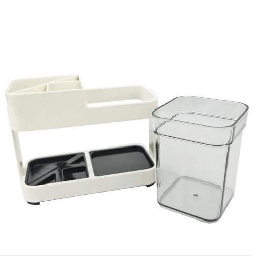 Picture of Toothbrush Box Holder 1 Cup Bathroom Storage Toilet Two Removable Toothbrush Box(White)
