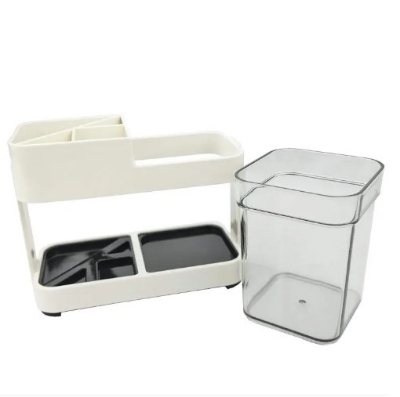 Picture of Toothbrush Box Holder 1 Cup Bathroom Storage Toilet Two Removable Toothbrush Box(White)