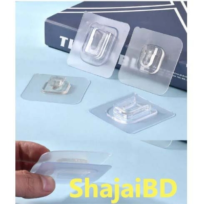 Picture of 5 Pair Double Sided Wall Adhesive Hook Paste Plug Socket Holder Cable Storage Plug Fixing Organize Seamles Waterproof Reusable - Wall Hook(Clear)