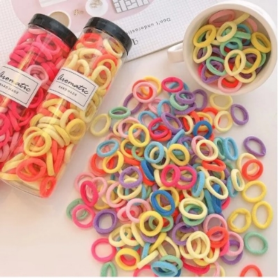 Picture of 100Pcs Kids Elastic Hair Band Girls Sweet Scrunchie Rubber Band Children Hair Tie Ponytail Holder Headband Baby Hair Accessories(Multicolor)
