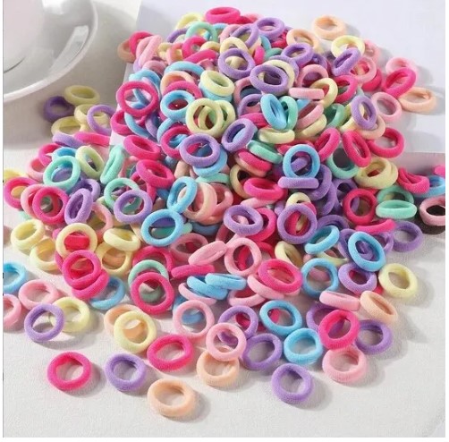 Picture of 100Pcs Kids Elastic Hair Band Girls Sweet Scrunchie Rubber Band Children Hair Tie Ponytail Holder Headband Baby Hair Accessories(Multicolor)