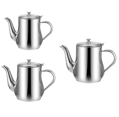 Picture of Stainless Steel Oil Tank Large Capacity Oil Bottle Kitchen Oil Filter Pot Soy Sauce Vinegar Container Coffee Pot(Silver)