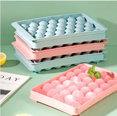 Picture of Round Ice Cube Tray With Storage Box Creative Quick Release Ice Cube Molds Party Bar Kitchen Square Container(Multicolor)