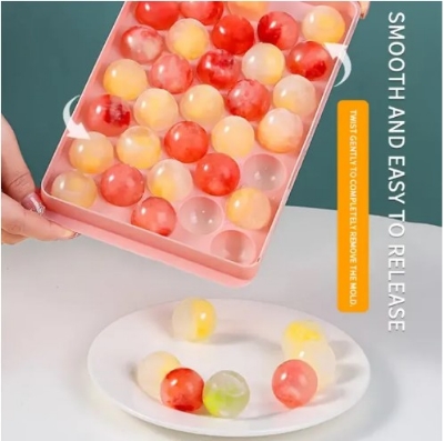 Picture of Round Ice Cube Tray With Storage Box Creative Quick Release Ice Cube Molds Party Bar Kitchen Square Container(Multicolor)