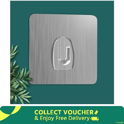 Picture of 10 pcs Adhesive Hooks Heavy Duty Wall Hooks 12 kg (Max) Self Adhesive Hook(Silver)