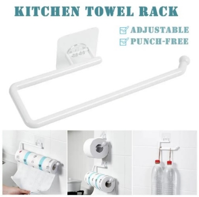 Picture of Kitchen Tissue Holder Hanging Toilet Roll Paper Towel Holder Rack Kitchen Bathroom Cabinet Door Hook Holder Organizer(Multicolor)