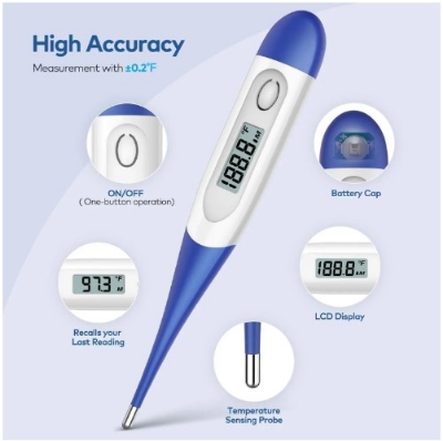 Picture of Thermometer for kids and adults, Digital Oral Thermometer for Fever with Fast Reading(Multicolor)