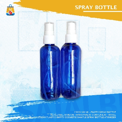 Picture of 2 pcs 100 ml - Empty Spray Bottle Refillable Random Transparent Convenient Travel Clear Plastic Empty Cosmetic Sample Spray Bottle Atomizer(Blue)