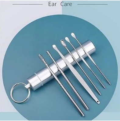 Picture of 7pcs set Stainless Steel Ear Picking Tool Set | Ear Wax Remover Cleaner with Ear Cleaning Spoons - Reliable Ear Care Kit(Silver)