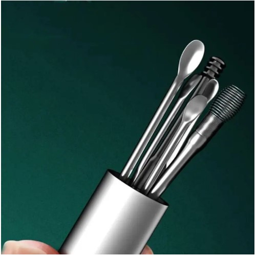 Picture of 7pcs set Stainless Steel Ear Picking Tool Set | Ear Wax Remover Cleaner with Ear Cleaning Spoons - Reliable Ear Care Kit(Silver)