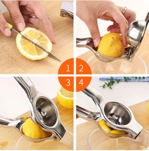 Picture of Fruit Press Manual Juicer Hand Juice Press Squeezer Fruit Juicer Extractor(Silver)