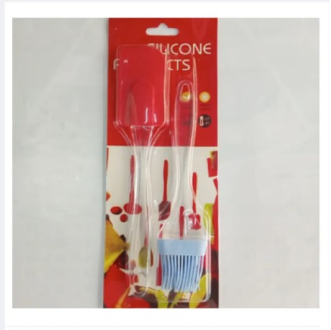 Picture of 2 pieces set- Silicon Spatula and Oil Brush Set for Cooking BBQ Cakes Bread and Butter(Multicolor)