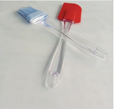 Picture of 2 pieces set- Silicon Spatula and Oil Brush Set for Cooking BBQ Cakes Bread and Butter(Multicolor)
