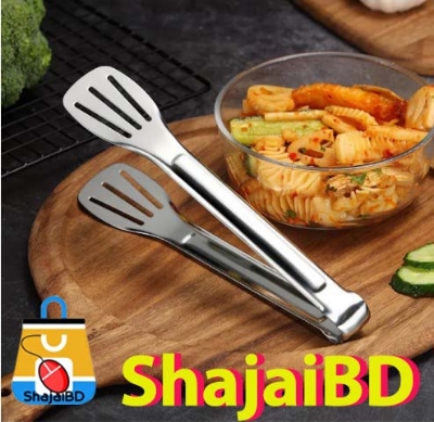 Picture of Stainless Steel Food Tongs Kitchen Tongs Utensil Cooking Tong Clip Clamp Accessories Salad Serving BBQ Tools(Silver)