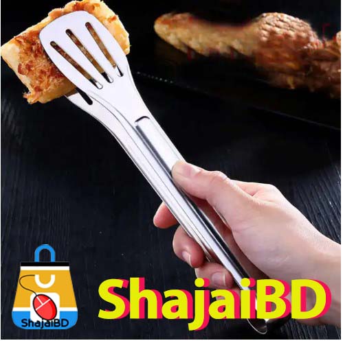 Picture of Stainless Steel Food Tongs Kitchen Tongs Utensil Cooking Tong Clip Clamp Accessories Salad Serving BBQ Tools(Silver)