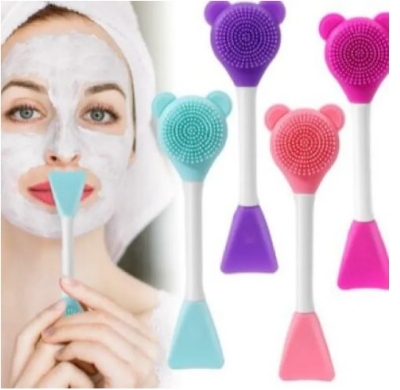 Picture of Double Head Facial Mask Brush Silicone Applicator Spoon Spatula Stirring Stick Women Skin Face Cleansing Care Home Makeup Tools(Multicolor)