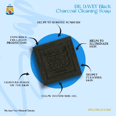 Picture of DR. DAVEY Black Charcoal Cleaning Soap-100g(Fresh)