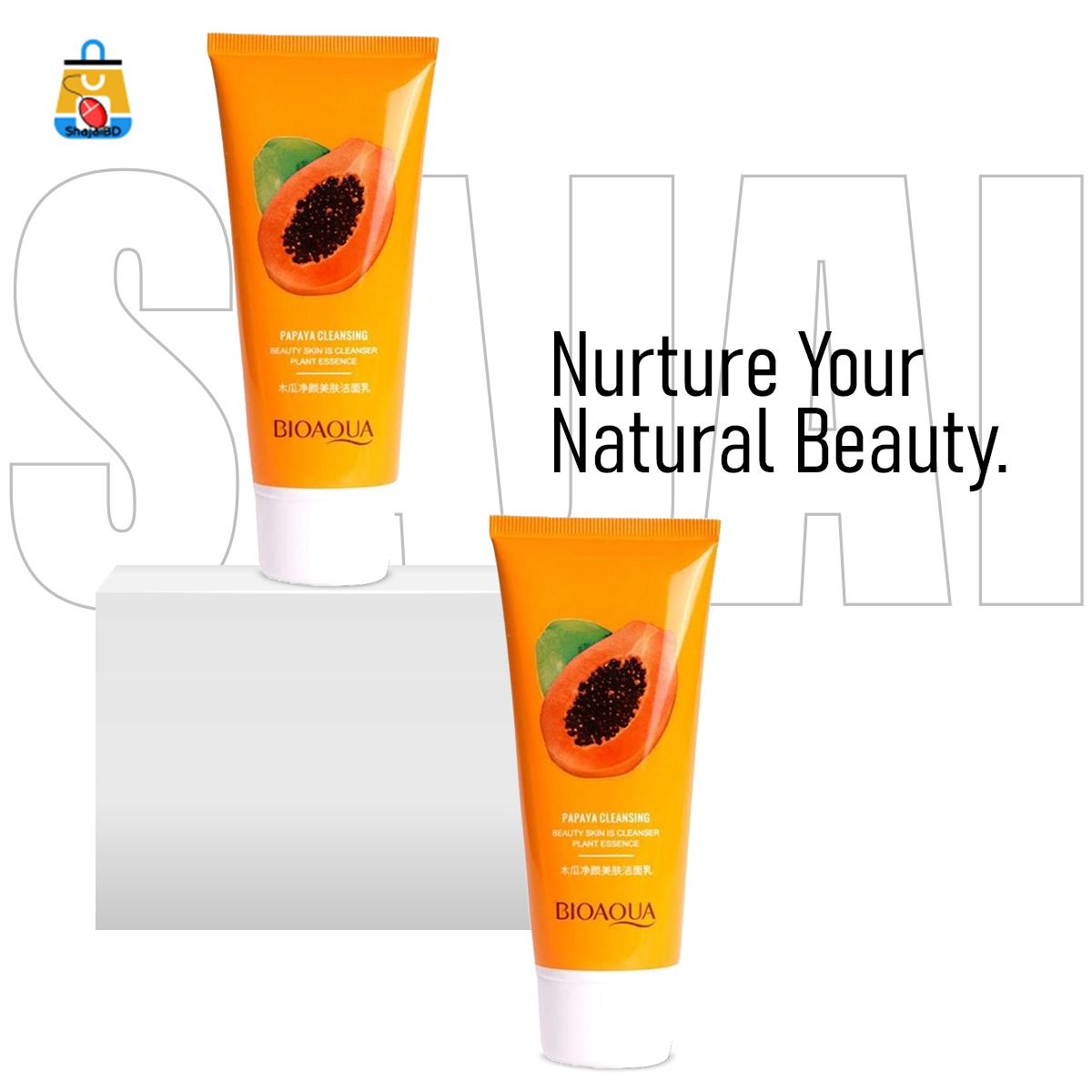 Picture of Papaya Moisturizing Face Wash -100G - Shajai BD(Orange)