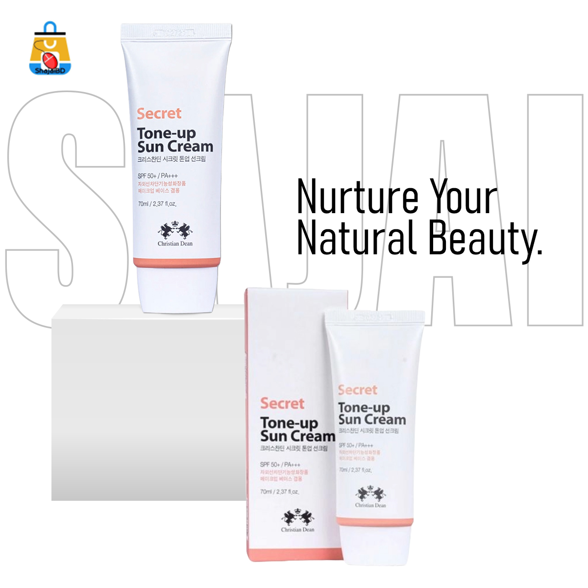 Picture of Christian Dean Secret Tone Up Sun Cream 70ml - Shajai BD(White)