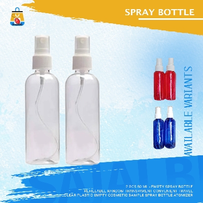 Picture of 2 pcs 200 ml - Empty Spray Bottle Refillable Random Transparent Convenient Travel Clear Plastic Empty Cosmetic Sample Spray Bottle Atomizer(Clear)