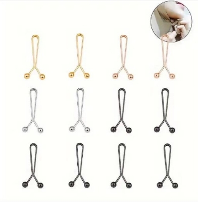 Picture of 12 pcs Headscarf clip scarf clip t-padded corners to change shorts pants waist circumference to tighten cuffs tighten fixing clips(Multicolor)