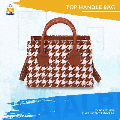 Picture of Women stylish check handbag for ladies