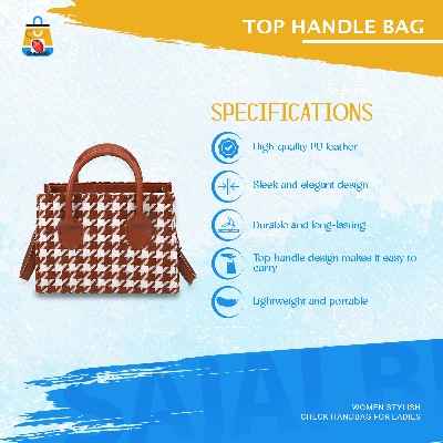 Picture of Women stylish check handbag for ladies