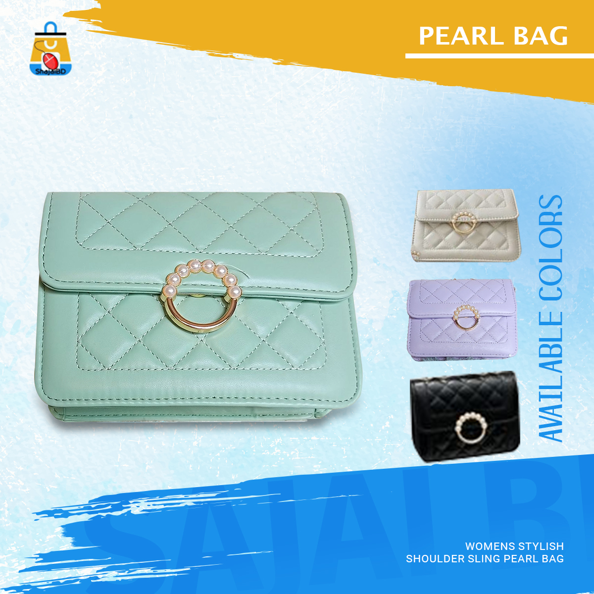 Picture of Womens stylish shoulder sling parl bag