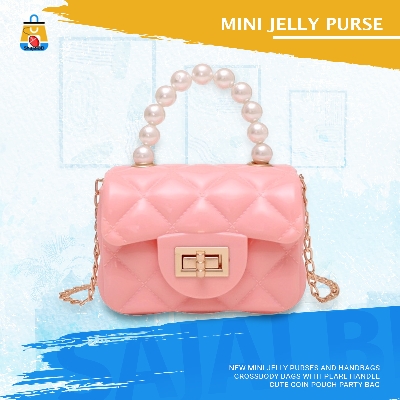 Picture of New Mini Jelly Purses And Handbags Crossbody Bags With Pearl Handle Cute Coin Pouch Party Bag