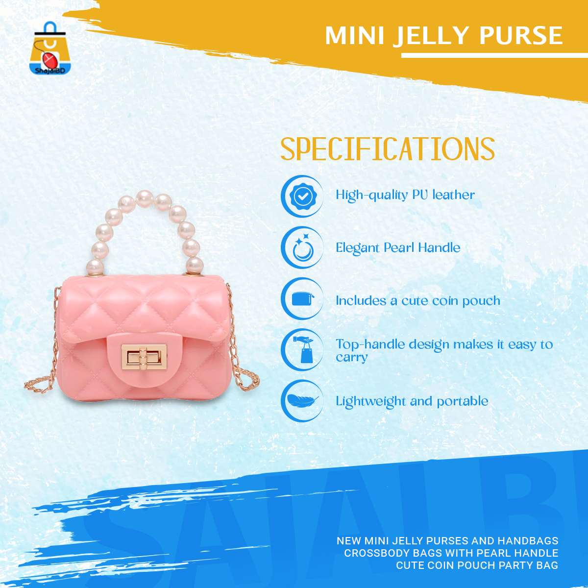Picture of New Mini Jelly Purses And Handbags Crossbody Bags With Pearl Handle Cute Coin Pouch Party Bag