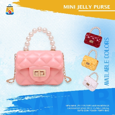 Picture of New Mini Jelly Purses And Handbags Crossbody Bags With Pearl Handle Cute Coin Pouch Party Bag
