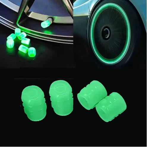 Picture of 2 Pcs- Valves Tire Valves Caps Universal Luminous Valves Nozzles Stem Cover Decor for motorcycle bicycle and car