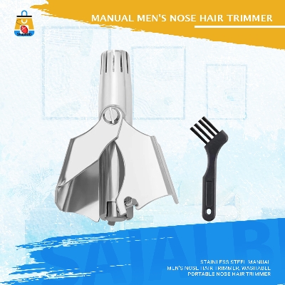 Picture of Stainless Steel Manual Men's Nose Hair Trimmer, Washable Portable Nose Hair Trimmer