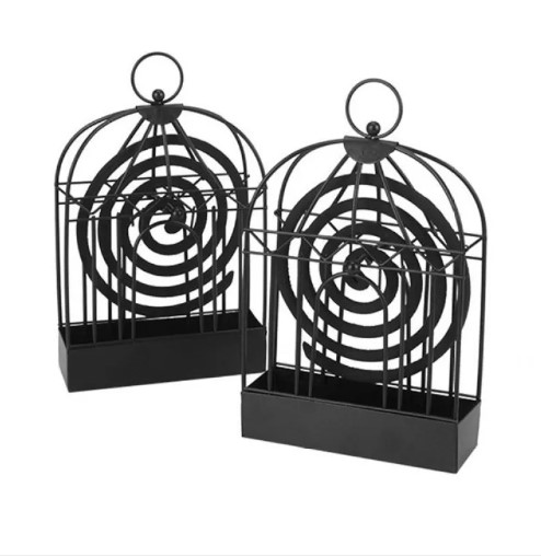 Picture of Birdcage Shape Iron Mosquito Coil Holder Stand Mosquito Repellent Incense Burner Holder Hanger for Indoor Home Living Room Bedroom Hotel