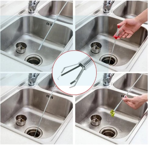 Picture of Hot 160cm Spring Pipe Dredging Tools Drain Snake/Cleaner Sticks Clog Remover Cleaning Tools Household for Kitchen Sink