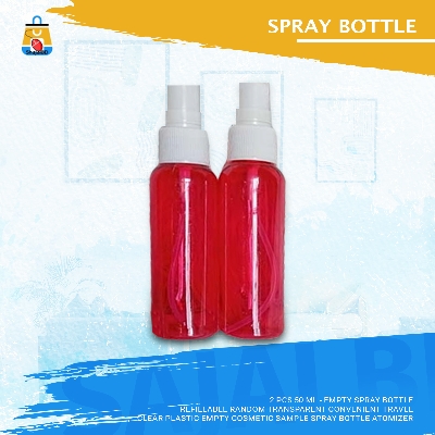 Picture of 2 pcs 50 ml - Empty Spray Bottle Refillable Random Transparent Convenient Travel Clear Plastic Empty Cosmetic Sample Spray Bottle