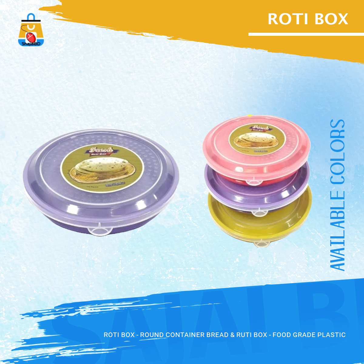 Picture of Roti Box - Round Container Bread & Ruti Box - Food grade plastic