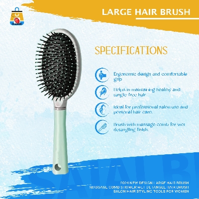 Picture of 2024 new design Large Hair Brush Massage Comb Shower Wet Detangle Hair Brush Salon Hair Styling Tools For Women