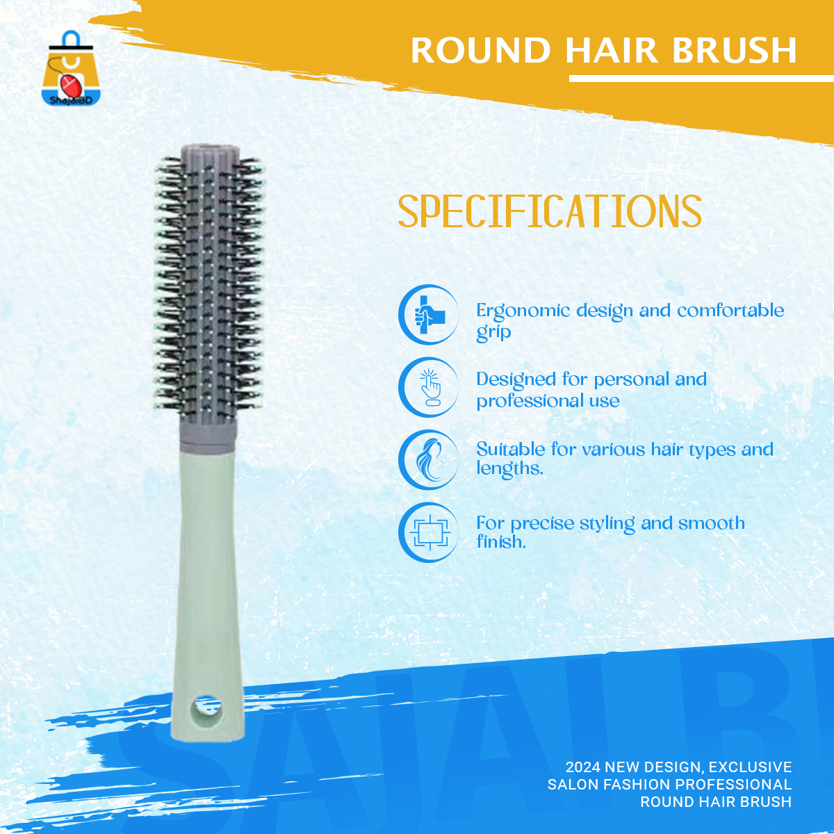Picture of 2024 new design, Exclusive Salon Fashion Professional Round Hair Brush