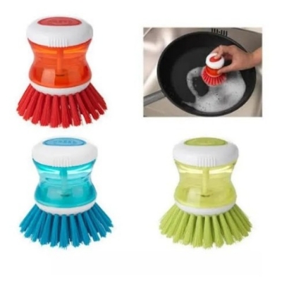 Picture of Dish cleaning kitchen brush with refile and dispenser