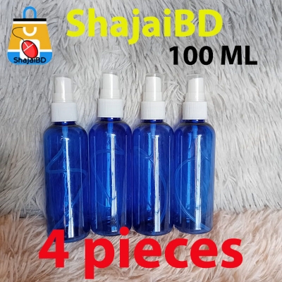 Picture of 4 pcs 100 ml - Empty Spray Bottle Refillable Random Transparent Convenient Travel Clear Plastic Empty Cosmetic Sample Spray Bottle Atomizer