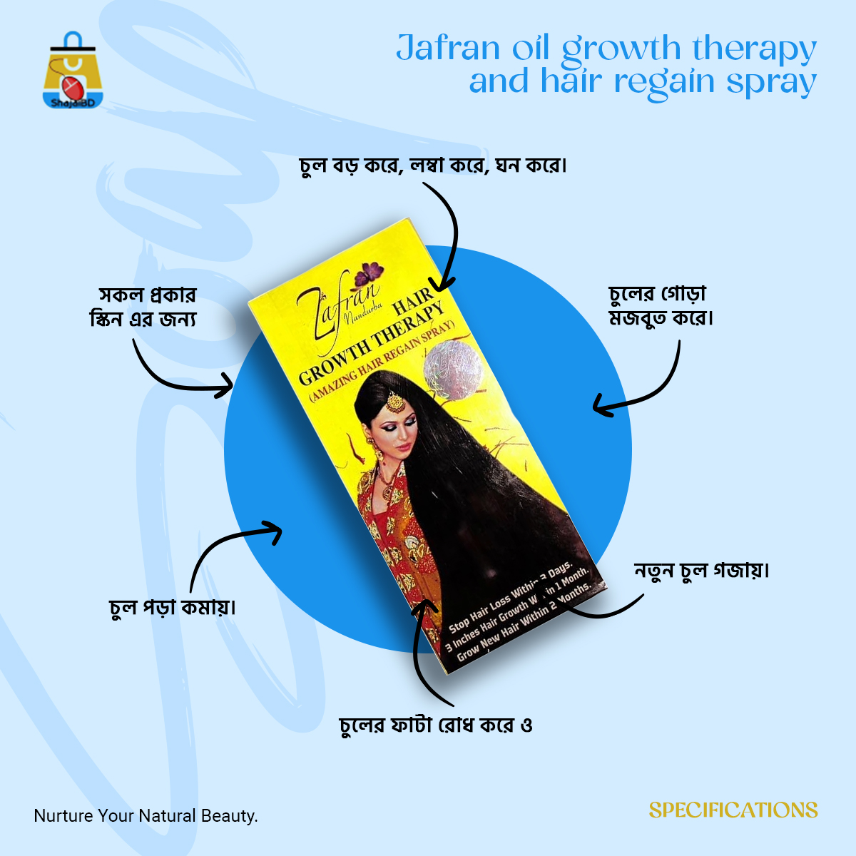 Picture of jafran oil growth therapy and hair regain spray-150ml