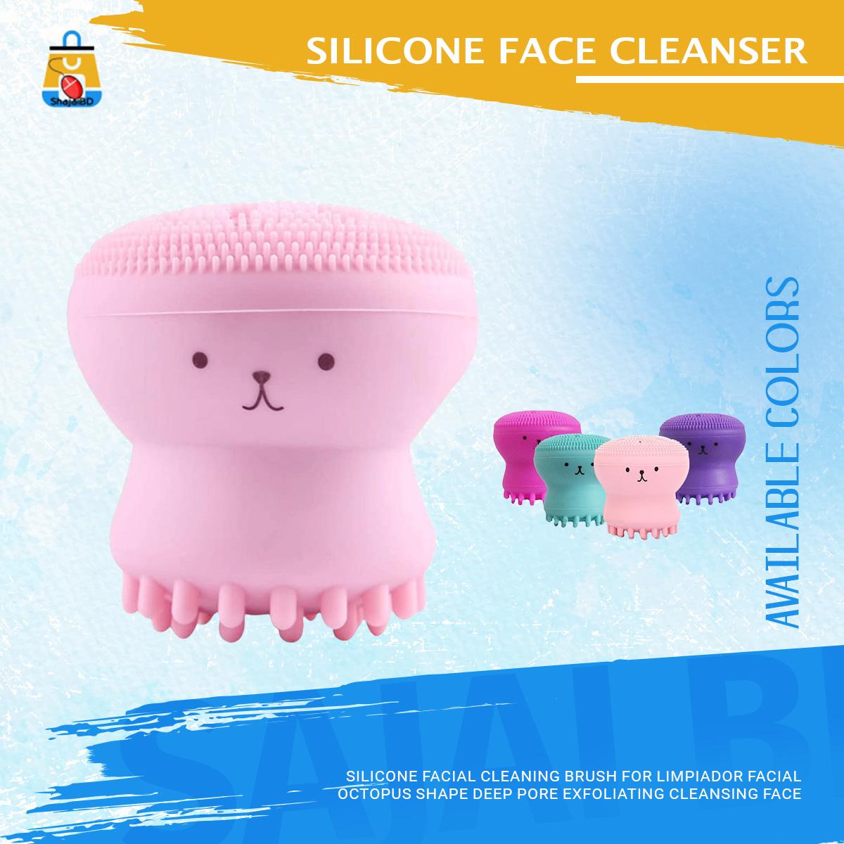Picture of Silicone Facial Cleaning Brush For Limpiador Facial Octopus Shape Deep Pore Exfoliating Cleansing Face