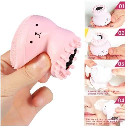 Picture of Silicone Facial Cleaning Brush For Limpiador Facial Octopus Shape Deep Pore Exfoliating Cleansing Face