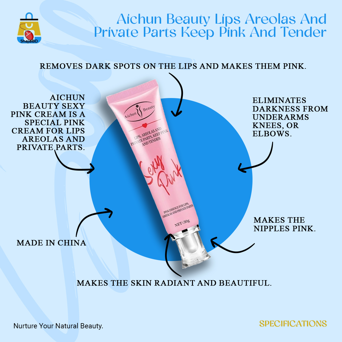 Picture of Aichun Beauty Lips Areolas And Private Parts Keep Pink And Tender Sexy Pink Cream