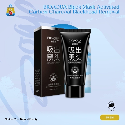 Picture of BIOAQUA Black Mask Activated Carbon Charcoal Blackhead Removal Peel Off Mask Black Nose Nose Film And Oil-Control Depth Clean Pore 60g HZ20 - Shajai BD